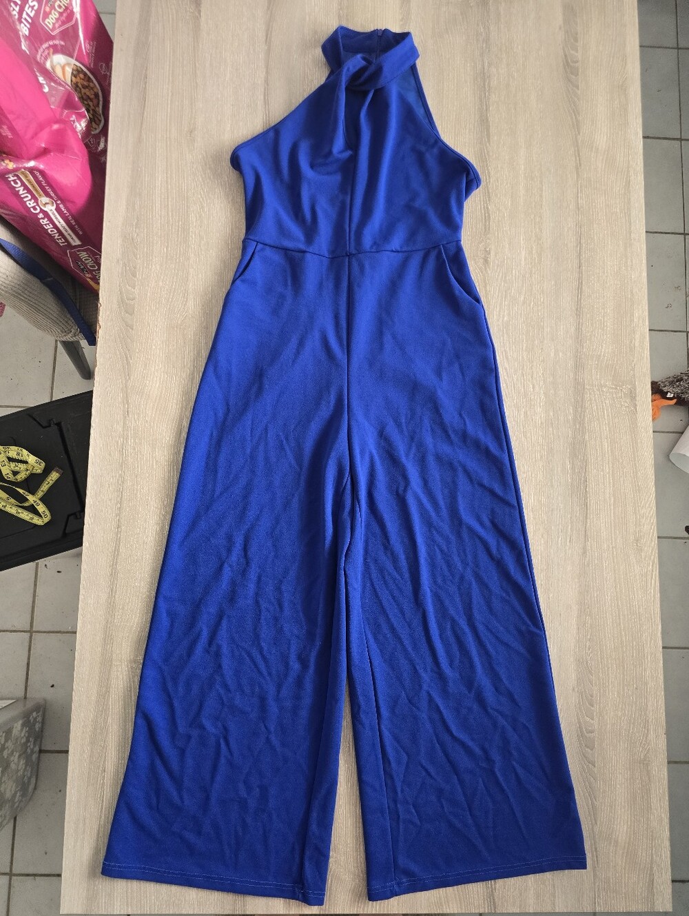Sleeveless Halter Jumpsuit in Royal Blue